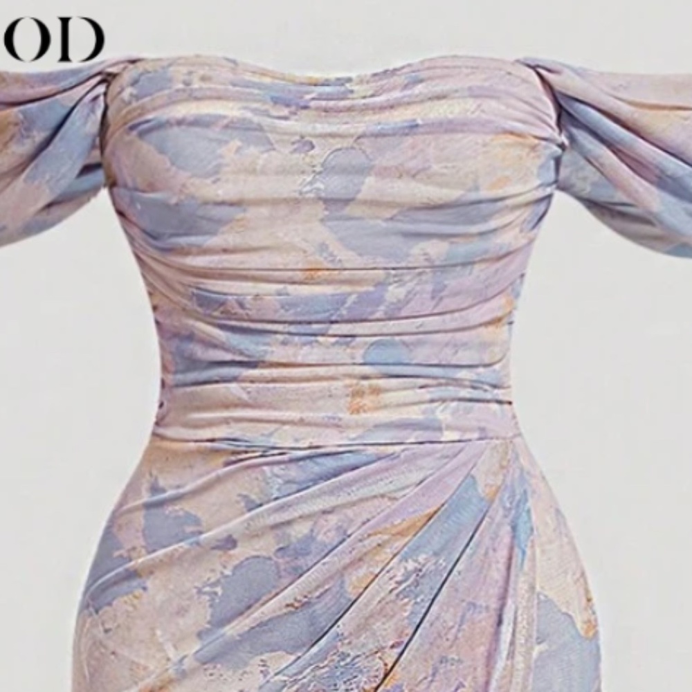 Shein Ombre Multicolor Off the Shoulder Bodycon midi dress size 16/2XL